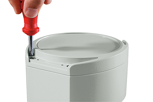aluDISC can be mounted without opening the lid (protecting the electronics inside)