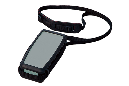 Accessory shoulder strap with protective caps for carrying the device