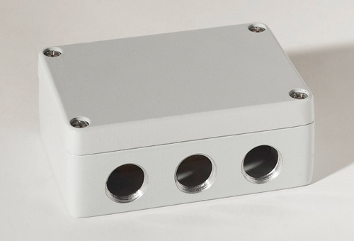 aluNORM enclosure with holes for cable glands